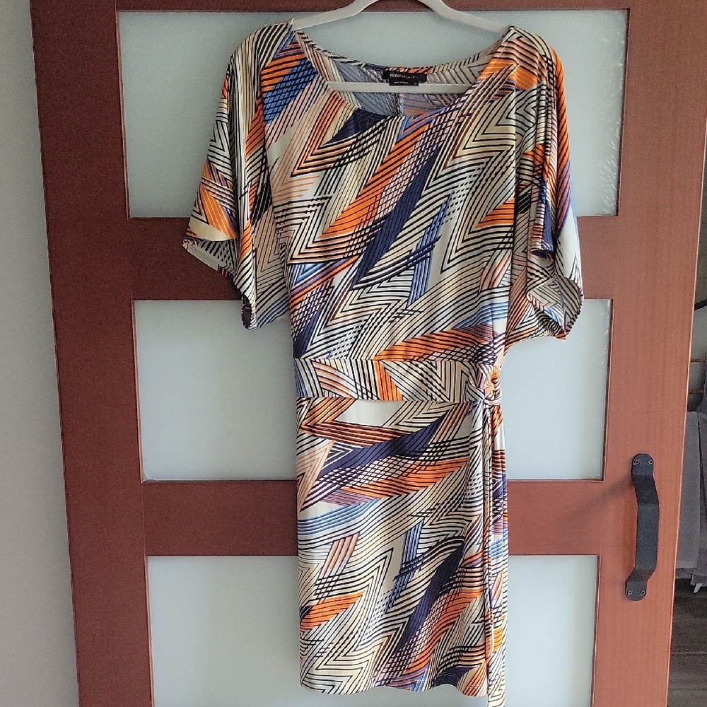 BCBGMaxAzria Zigzag Mini Dress - Orange, Blue, Black